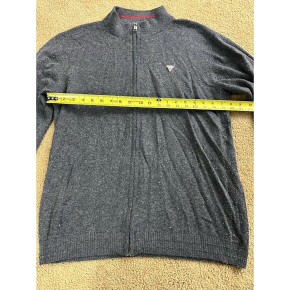 Guess Sweater Men’s XXL Full Zip Up Gray Sweat Shirt Long Sleeve Jacket 2XL - Picture 10 of 10
